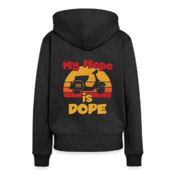My Mope / Moped - Women’s Premium Organic Hoodie - black - Back - Julia (174cm)
