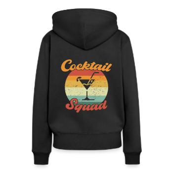 Cocktail Squad / Cocktail - Frauen Premium Bio Hoodie - Schwarz - Hinten - Julia (174cm)