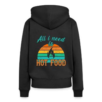Tout ce dont j’ai besoin, c’est de Hot Food / Scharfes Essen - Sweat à capuche Premium bio Femme - noir - Dos - Julia (174cm)