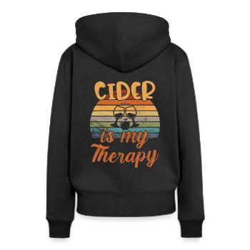 Cider is my Therapy / Cider - Women’s Premium Organic Hoodie - black - Back - Julia (174cm)