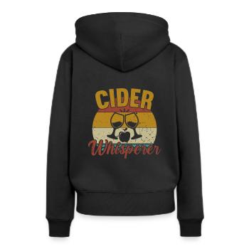 Chuchoteur de cidre / Cidre - Sweat à capuche Premium bio Femme - noir - Dos - Julia (174cm)