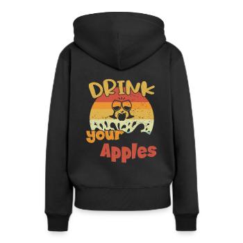 Buvez vos pommes / cidre - Sweat à capuche Premium bio Femme - noir - Dos - Julia (174cm)