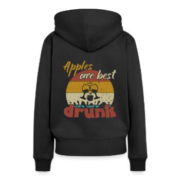 Les pommes sont les meilleures bues / cidre - Sweat à capuche Premium bio Femme - noir - Dos - Julia (174cm)