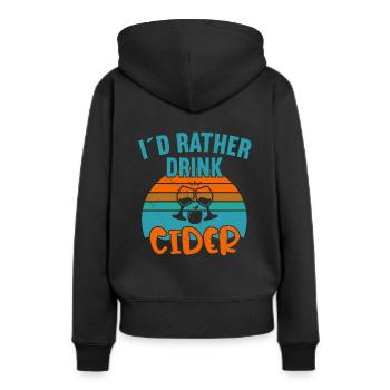 Je préfère boire du cidre / du cidre - Sweat à capuche Premium bio Femme - noir - Dos - Julia (174cm)