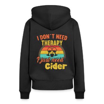 Je ne fais pas de thérapie J’ai juste besoin de cidre / cidre - Sweat à capuche Premium bio Femme - noir - Dos - Julia (174cm)