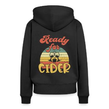 Prêt pour le cidre - Sweat à capuche Premium bio Femme - noir - Dos - Julia (174cm)