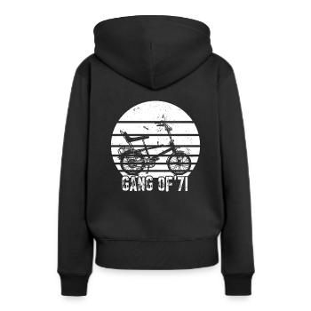 Bonanzarad Bonanza Bike Hipster Anniversaire 1971 - Sweat à capuche Premium bio Femme - noir - Dos - Julia (174cm)