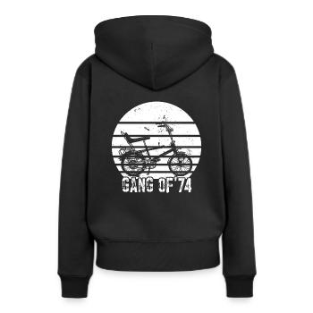 Bonanzarad Bonanza Bike Hipster Anniversaire 1974 - Sweat à capuche Premium bio Femme - noir - Dos - Julia (174cm)