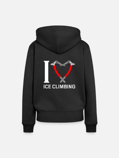 Ich Liebe Eisklettern Eiskletterer Eispickel - Frauen Premium Bio Hoodie - Schwarz
