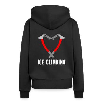 Ich Liebe Eisklettern Eiskletterer Eispickel - Frauen Premium Bio Hoodie - Schwarz - Hinten - Julia (174cm)