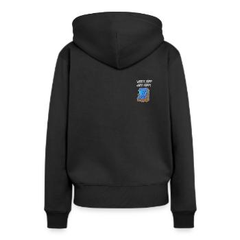 Wennt löppt dann löppt Bas-allemand frison - Sweat à capuche Premium bio Femme - noir - Dos - Julia (174cm)