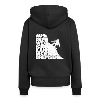 Aus Dem Weg Ich Kann Nicht Bremsen Ski Alpin - Frauen Premium Bio Hoodie - Schwarz - Hinten - Julia (174cm)