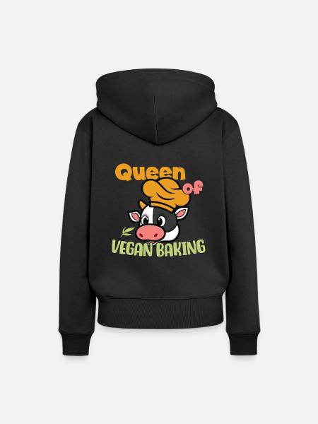 Queen of Vegan Baking - Frauen Premium Bio Hoodie - Schwarz
