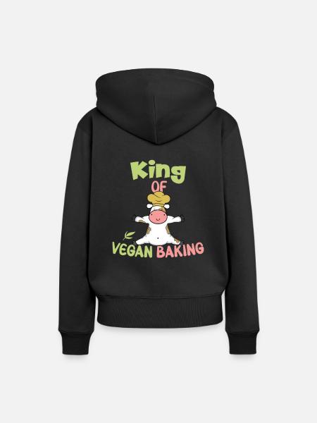 King of Vegan Baking - Frauen Premium Bio Hoodie - Schwarz