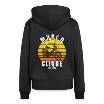 Cyclomoteur Clique Scooter Mokick Deux-Roues 1970 - Sweat à capuche Premium bio Femme - noir - Dos - Julia (174cm)