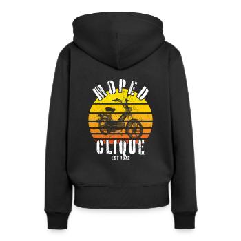 Cyclomoteur Clique Scooter Mokick Deux-Roues 1972 - Sweat à capuche Premium bio Femme - noir - Dos - Julia (174cm)