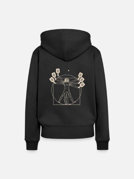 Vitruvian Man Pickleball - Frauen Premium Bio Hoodie - Schwarz