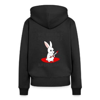 Sarkasmus Mörder Osterhase Auferstehung Halloween - Frauen Premium Bio Hoodie - Schwarz - Hinten - Julia (174cm)