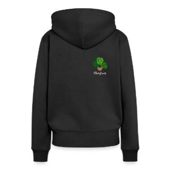 Monstera Flora jardinier de plantes d’intérieur - Sweat à capuche Premium bio Femme - noir - Dos - Julia (174cm)