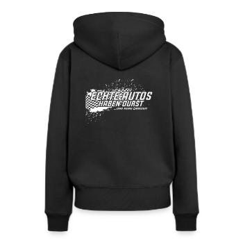 Echte Autos haben Durst Motorschau Benzin PS - Frauen Premium Bio Hoodie - Schwarz - Hinten - Julia (174cm)