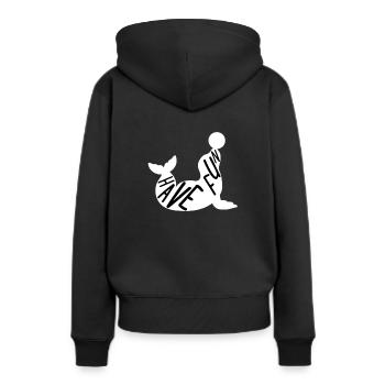 J’ai un phoque amusant - Sweat à capuche Premium bio Femme - noir - Dos - Julia (174cm)