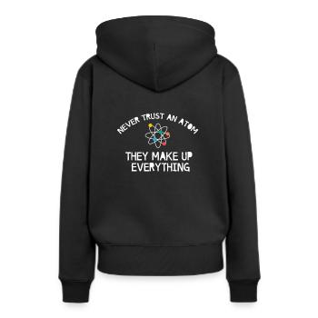 Atome - Sweat à capuche Premium bio Femme - noir - Dos - Julia (174cm)