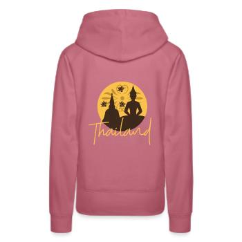 Thaïlande - Sweat à capuche Premium bio Femme - mauve - Dos - Isabella (175cm)