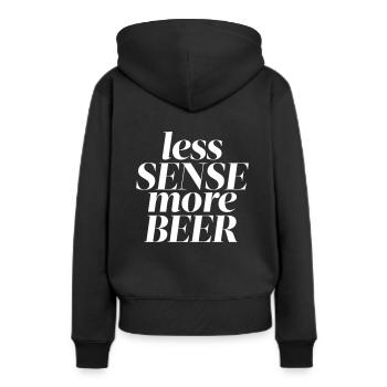 Beer - Frauen Premium Bio Hoodie - Schwarz - Hinten - Julia (174cm)