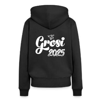 Grosi 2025 Hallo Oma Schweiz Schweizer Oma - Frauen Premium Bio Hoodie - Schwarz - Hinten - Julia (174cm)