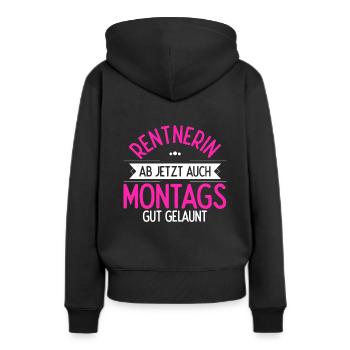 Rentnerin Ab Jetzt Auch Montags Gut gelaunt Gesche - Frauen Premium Bio Hoodie - Schwarz - Hinten - Julia (174cm)