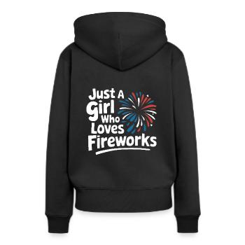 Pyrotechnie Feux d’artifice Pyrotechnie - Sweat à capuche Premium bio Femme - noir - Dos - Julia (174cm)