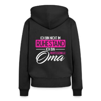 Ich Bin Nicht Im Ruhestand Ich Bin Professionelle - Frauen Premium Bio Hoodie - Schwarz - Hinten - Julia (174cm)