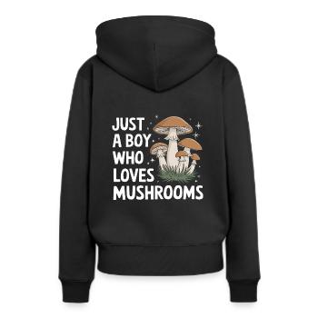 Champignons Champignons Champignon Champignon - Sweat à capuche Premium bio Femme - noir - Dos - Julia (174cm)