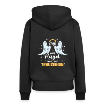 Engel Ohne Flügel Nennt Man Trauzeugin - JGA Hochz - Frauen Premium Bio Hoodie - Schwarz - Hinten - Julia (174cm)