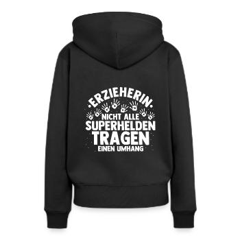 Erzieherin Kita Kiga Kindergarten Tagesmutter Supe - Frauen Premium Bio Hoodie - Schwarz - Hinten - Julia (174cm)