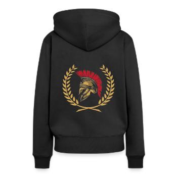 Rome Soldat Casque Romain Italie Cadeau Légionnaire - Sweat à capuche Premium bio Femme - noir - Dos - Julia (174cm)