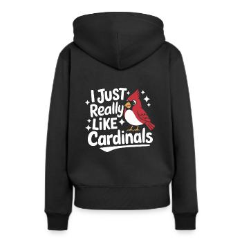 Cardinal Rouge Cardinal Vogel Rouge Cardinal - Sweat à capuche Premium bio Femme - noir - Dos - Julia (174cm)