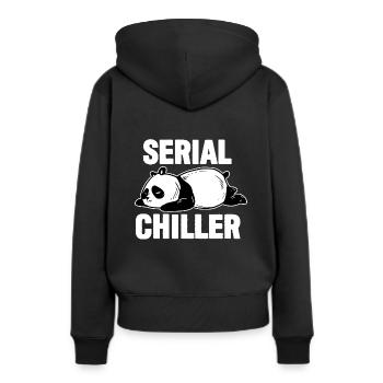 Panda Funny - Refroidisseur en série - Sweat à capuche Premium bio Femme - noir - Dos - Julia (174cm)