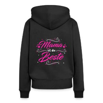 Mutter Muttertag Spruch Lieblingsmama Muttertagsge - Frauen Premium Bio Hoodie - Schwarz - Hinten - Julia (174cm)