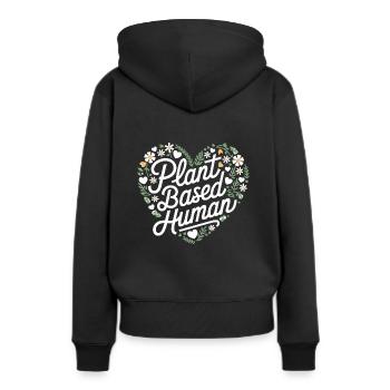 Végétarien Végétalien Végétarien Végétarien - Sweat à capuche Premium bio Femme - noir - Dos - Julia (174cm)