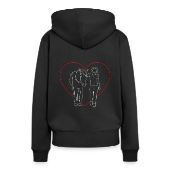 Reiterin Pferd Reiten Reiterin Geschenkidee - Frauen Premium Bio Hoodie - Schwarz - Hinten - Julia (174cm)
