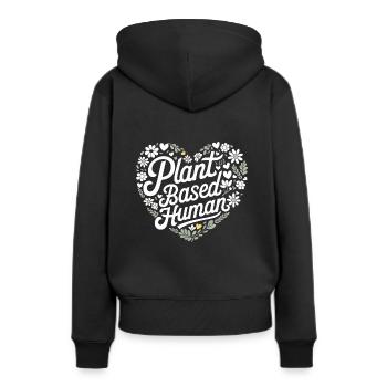 Végétarien Végétalien Végétarien Végétarien - Sweat à capuche Premium bio Femme - noir - Dos - Julia (174cm)