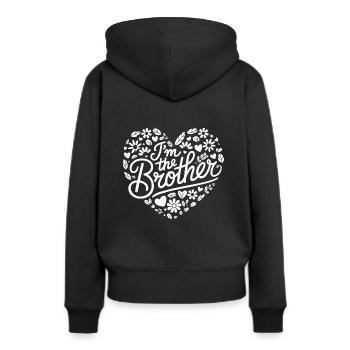 Frère Grand Frère Frère Famille - Sweat à capuche Premium bio Femme - noir - Dos - Julia (174cm)