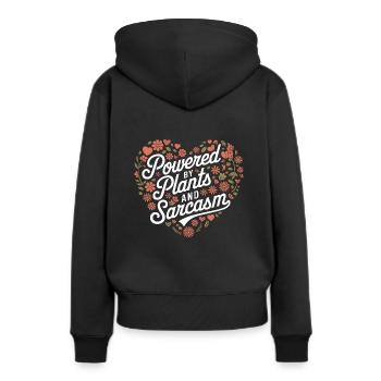 Végétarien Végétalien Végétarien Végétarien - Sweat à capuche Premium bio Femme - noir - Dos - Julia (174cm)
