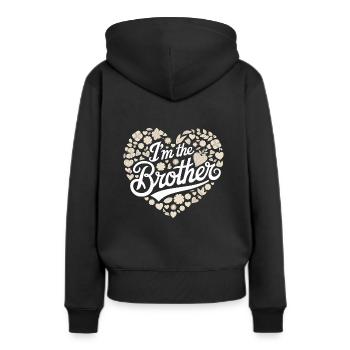 Frère Grand Frère Frère Famille - Sweat à capuche Premium bio Femme - noir - Dos - Julia (174cm)