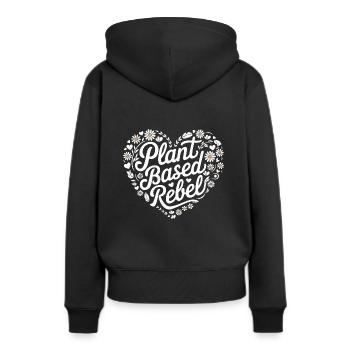 Végétarien Végétalien Végétarien Végétarien - Sweat à capuche Premium bio Femme - noir - Dos - Julia (174cm)