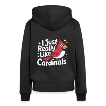 Cardinal Rouge Cardinal Vogel Rouge Cardinal - Sweat à capuche Premium bio Femme - noir - Dos - Julia (174cm)