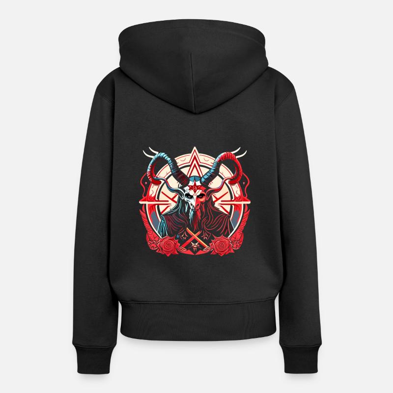 Baphomet - Lucifer - Devil - Satan - 666 - Women’s Premium Organic Hoodie - black