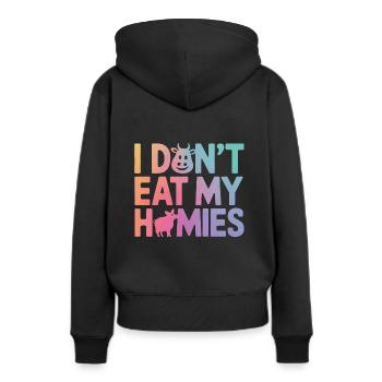 Végétarien Végétalien Végétarien Végétarien - Sweat à capuche Premium bio Femme - noir - Dos - Julia (174cm)