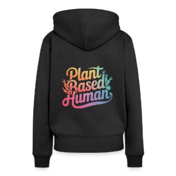 Végétarien Végétalien Végétarien Végétarien - Sweat à capuche Premium bio Femme - noir - Dos - Julia (174cm)